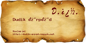 Dudik Árpád névjegykártya
