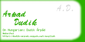arpad dudik business card