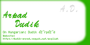 arpad dudik business card